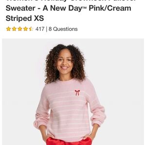 A New Day Holiday Crew Neck Bow Sweater